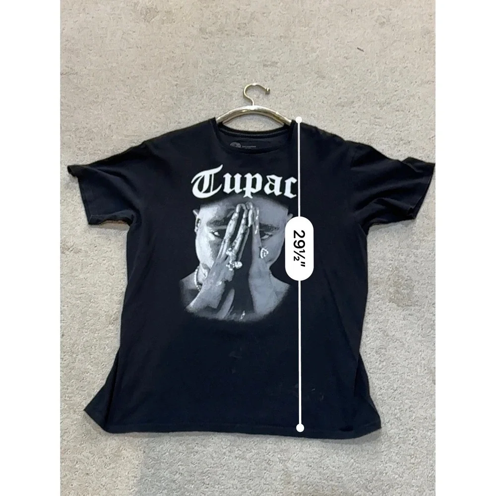 Cross‎ Colours Tupac Shakur Graphic T-Shirt Mens Large Black Hip Hop Rap Tee L